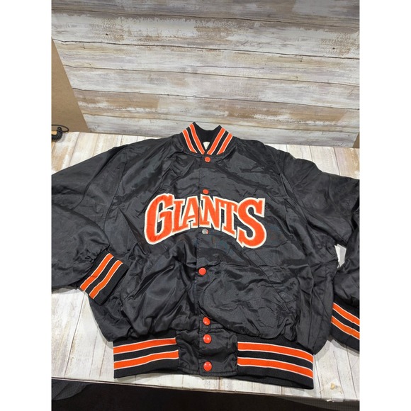 Holloway Other - Vintage Holloway SF Giants Bomber Jacket Mens Large Black Nylon Snap Varsity USA